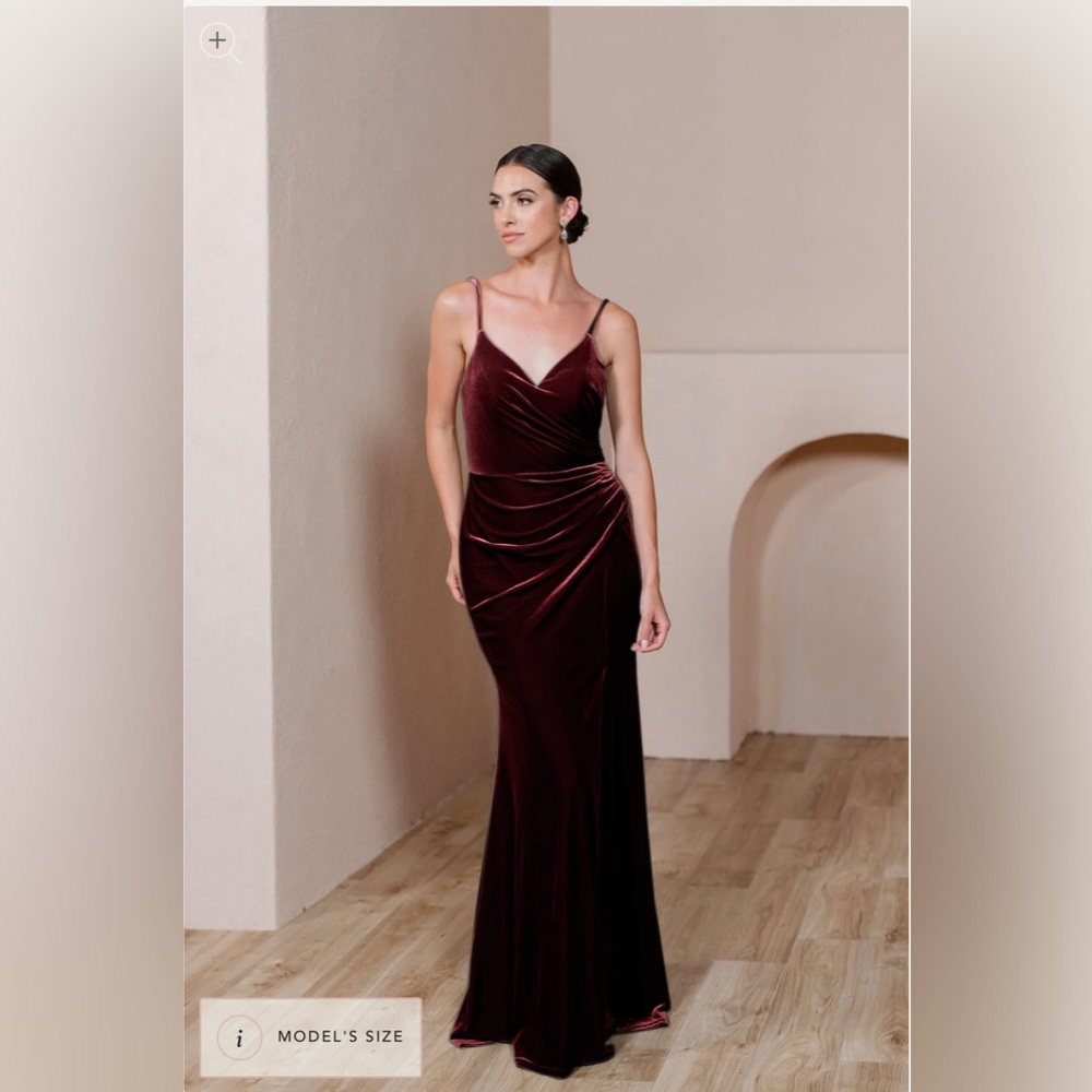 Revelry Bridesmaid Dress (Style: Rory, Size 6, Color: Burgundy)